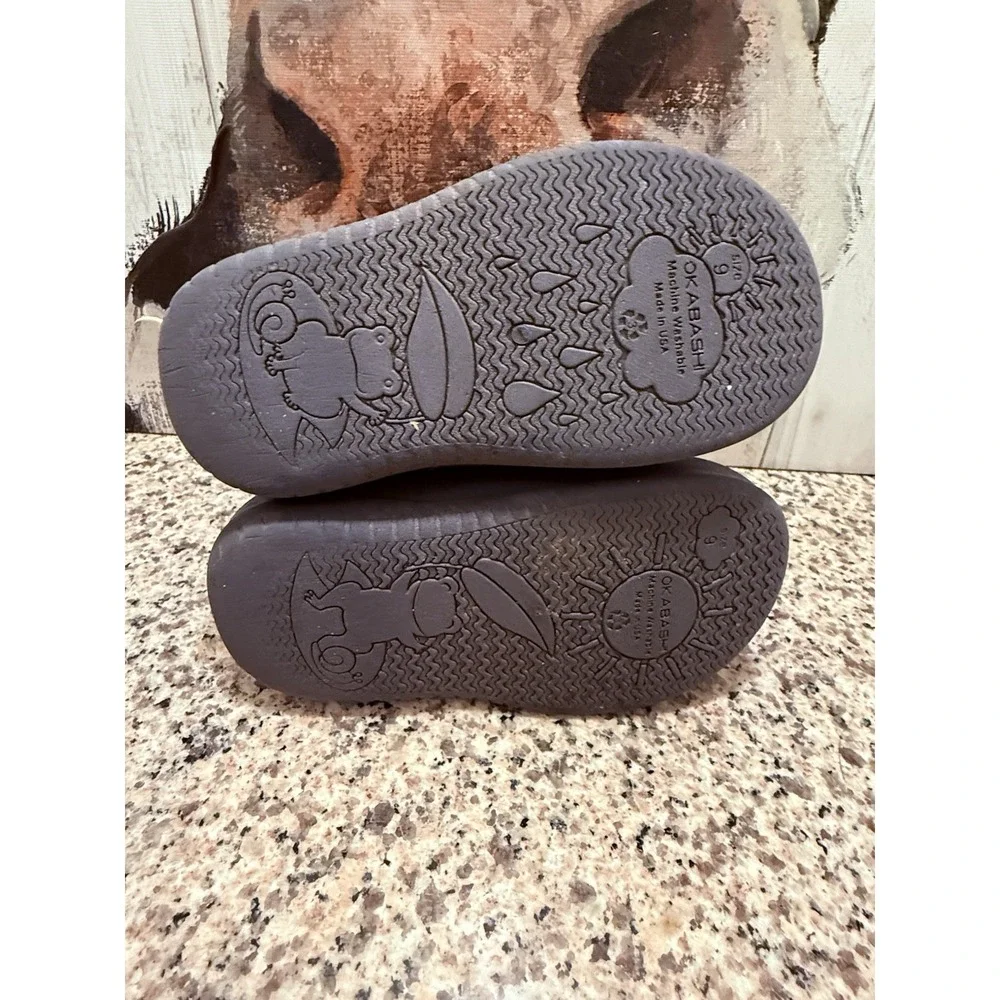 Okabashi Gray Shark Rain Boot Toddler Boy Size 9